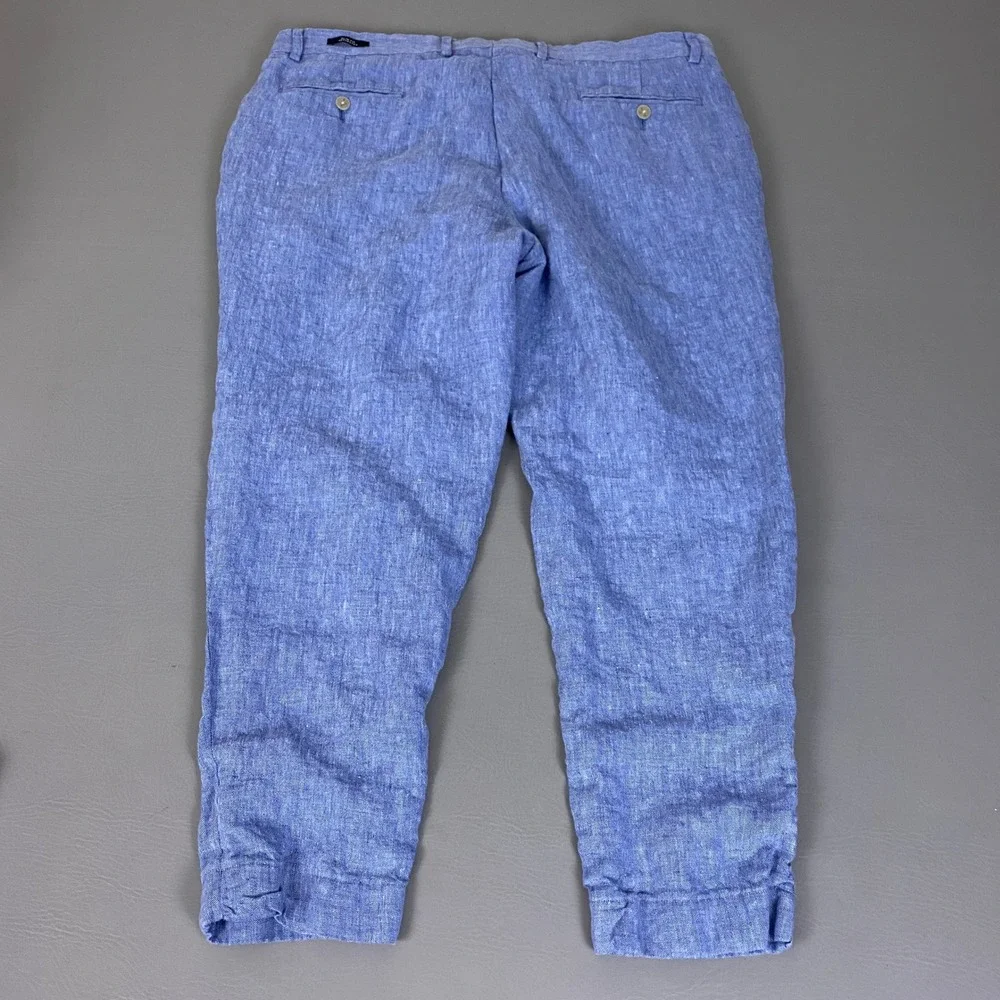 Joseph Abboud 100% Linen Pants Men's Size 38x26 Light Blue Tapered EUC
